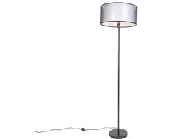 QAZQA simplo - Design Vloerlamp | Staande Lamp met kap - 1 lichts - H 1690 mm - Zwart - Woonkamer | Slaapkamer