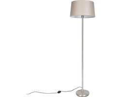 QAZQA simplo - Moderne Vloerlamp | Staande Lamp met kap - 1 lichts - H 1690 mm - Taupe - Woonkamer | Slaapkamer