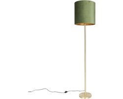 QAZQA simplo - Moderne Vloerlamp | Staande Lamp met kap - 1 lichts - H 1840 mm - Groen - Woonkamer | Slaapkamer