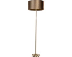 QAZQA simplo shade - Klassieke Vloerlamp | Staande Lamp met kap - 1 lichts - H 164 cm - Messing - Woonkamer | Slaapkamer | Keuken