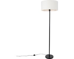 QAZQA simplo stof - Moderne Vloerlamp | Staande Lamp - 1 lichts - H 170 cm - Zwart - Woonkamer | Slaapkamer | Keuken