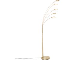 QAZQA sixties - Design Dimbare LED Vloerlamp | Staande Lamp met Dimmer - 5 lichts - H 1810 mm - Goud/messing - Woonkamer | Slaapkamer | Keuken