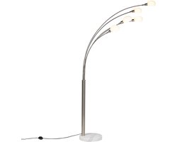 QAZQA sixties marmo - Design Vloerlamp | Staande Lamp - 5 lichts - H 2155 mm - Staal - Woonkamer | Slaapkamer