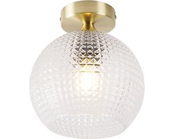 QAZQA sphere - Art Deco Dimbare LED Smart Plafondlamp incl. wifi met Dimmer - 1 lichts - Ø 20 cm - Goud/messing - Woonkamer | Slaapkamer | Keuken