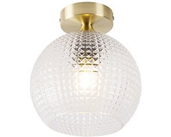 QAZQA sphere - Art Deco Plafondlamp - 1 lichts - Ø 200 mm - Goud/messing - Woonkamer | Slaapkamer | Keuken