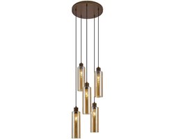 QAZQA stavelot - Hotel chique Hanglamp - 5 lichts - Ø 40 cm - Brons - Hal / Vide