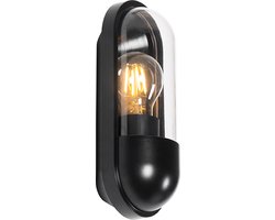 QAZQA stockholm - Moderne Wandlamp voor buiten - 1 lichts - D 9.6 cm - Zwart - Buitenverlichting