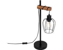 QAZQA stronk - Landelijke Tafellamp - 1 lichts - H 55.4 cm - Zwart - Woonkamer | Slaapkamer | Keuken