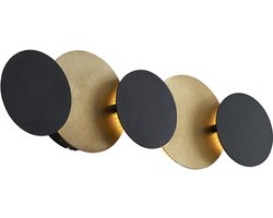 QAZQA sunrise - Moderne LED Wandlamp voor binnen - 5 lichts - D 5 cm - Zwart Goud - Woonkamer | Slaapkamer | Keuken