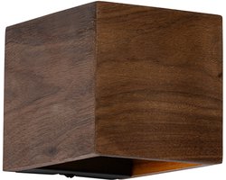 QAZQA transfer - Landelijke Dimbare LED Smart Wandlamp incl. wifi met Dimmer voor binnen - 1 lichts - D 12 cm - Bruin - Woonkamer | Slaapkamer | Keuken