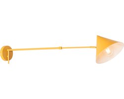 QAZQA triangolo - Design Wandlamp voor binnen - 1 lichts - Ø 22 cm - Geel - Woonkamer | Slaapkamer | Keuken