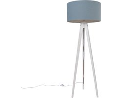 QAZQA tripod_classic - Moderne Tripod | driepoot vloerlamp | Staande Lamp - 1 lichts - H 136 cm - Blauw - Woonkamer | Slaapkamer