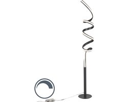 QAZQA twisted fl - Design Dimbare LED Vloerlamp | Staande Lamp met Dimmer - 1 lichts - H 1550 mm - Zwart - Woonkamer | Slaapkamer