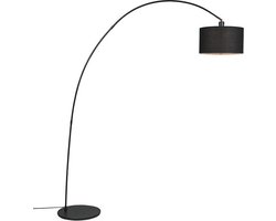 QAZQA vinossa - Moderne Staande booglamp - 1 lichts - H 1800 mm - Zwart - Woonkamer