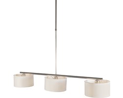 QAZQA vt - Moderne Verstelbare hanglamp voor boven de eettafel | in eetkamer - 3 lichts - L 1250 mm - Wit - Woonkamer