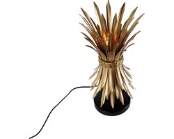 QAZQA wesley - Art Deco Tafellamp - 1 lichts - H 46 cm - Zwart Goud - Woonkamer | Slaapkamer | Keuken