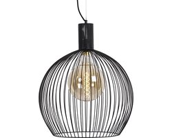 QAZQA wire - Moderne Grote hanglamp - 1 lichts - Ø 50 cm - Zwart - Woonkamer | Slaapkamer | Keuken