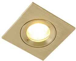 QAZQA xena - Moderne Inbouwspot voor badkamer - 1 lichts - L 8 cm - Goud/messing -