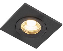 QAZQA xena - Moderne Inbouwspot voor badkamer - 1 lichts - L 80 mm - Zwart -