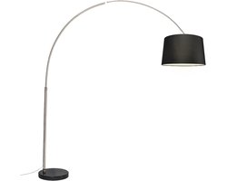 QAZQA XXL - Booglamp - staal kap 50cm schuin zwart