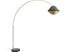 QAZQA xxl - Klassieke Booglamp | Vloerlamp | Staande Lamp met kap - 1 lichts - H 269 cm - Groen - Woonkamer | Slaapkamer | Keuken
