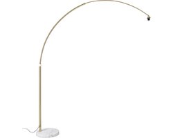 QAZQA xxl - Moderne Booglamp | Vloerlamp | Staande Lamp - 1 lichts - H 2690 mm - Goud/messing - Woonkamer | Slaapkamer