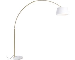 QAZQA xxl - Moderne Booglamp | Vloerlamp | Staande Lamp met kap - 1 lichts - H 2690 mm - Wit - Woonkamer | Slaapkamer