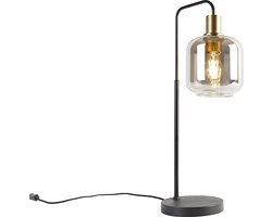 QAZQA zuzanna - Design Tafellamp - 1 lichts - H 59.5 cm - Zwart Goud - Woonkamer | Slaapkamer | Keuken