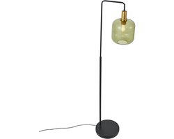 QAZQA zuzanna - Hotel chique Vloerlamp | Staande Lamp - 1 lichts - H 151 cm - Zwart Goud - Woonkamer | Slaapkamer | Keuken