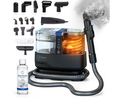 Qclean® Tapijtreiniger GO+ 1800W - All-in-1 Stoomreiniger & Vlekkenreiniger - Voor Tapijt, Meubels, Keuken & Badkamer - Zelfreinigend - Zetelreiniger - Bank reiniger- Reinigingsmachine - Waterstofzuiger - Incl. Schoonmaakmiddel