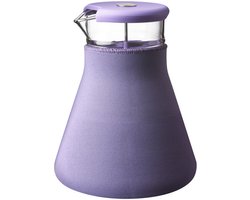 Qdo Karaf Glas - Met Neopreen Sleeve - Voor Losse Thee - 1,2 liter - Paars