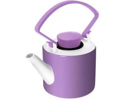 Qdo Theepot Porselein - Cylinder - Met Clip Handvat - 1 liter - Paars