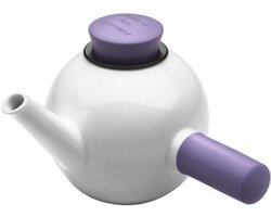 Qdo Theepot Porselein - Rond - Met Zijhandvat - 1 liter - Paars