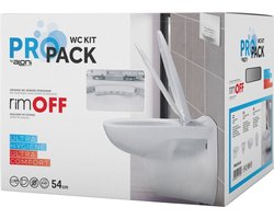 QeramiQ Basic Start Classico Wandclosetset - 54.5x35.5cm - diepspoel - rimless - softclose zitting - glans wit