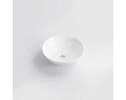 QeramiQ Dely Waskom - 40x40x15cm - rond - keramiek - glans wit