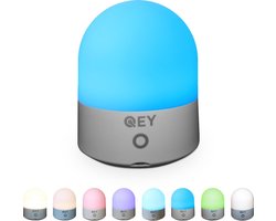 QEY - USB Oplaadbaar Nachtlampje 8 Instelbare Kleuren - LED verlichting - Leeslamp - Tafellamp - Bedlamp voor Baby, Kinderen & Volwassenen - Kinderkamer - Dimbaar - Touch Control - Multi kleur & Wit licht -  RGB Nachtlamp