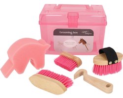 QHP - Poetskist Hobby Horse - Inclusief Borstels - 6 delig - Roze