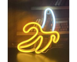 QiaoFei LED Banana Neon Sign Lights Kid's Gift Hanging Decorative Neon Light USB or Battery Operated for Home Bedroom Bar Restaurant Christmas Birthday Party Gift Art Wall Decoration Light