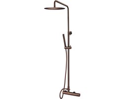 Qisani Flow regendoucheset met 2 straalsoorten Ø25cm copper