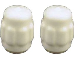 QlinQ Deurbuffer - 2x - deurstopper - wit - kunststof - 55 x 40 mm - schroefbevestiging - afdekkap