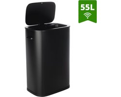 QLT Prullenbak met Sensor – Afvalbeheer – Opent met Beweging – Vuilnisbak – 55 Liter – 42 x 28,5 x 62,5 cm (LxBxH)