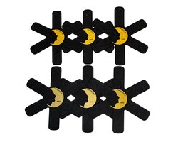 Qoozi Home Panbeschermers Set (6-delig) by Peppe Giacomazza – 34/36/38 cm – 1,8 mm Flanel – Krasbescherming voor Pannen & Kookpotten – Q1128534