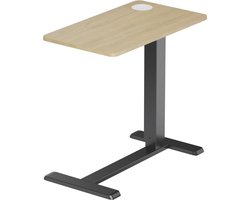 QPFO® Hoogte Verstelbare Mobiele Bijzettafel - 64 tot 99 cm - Met Wielen en Bekerhouder - Zwart - 7 kg Draagkracht