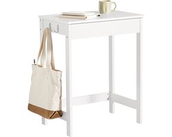 QPFO® Modern Bureau Compact Met Lade En Zijhaken Computertafel Of Kaptafel MDF 60x76x40 cm