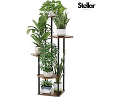 QPFO® Plantenrek hout 5 lagen plantenstandaard binnen plantenhouder voor meerdere planten