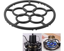 QTTVBTNA – 1 Stuk Gietijzeren Wokring – Antislip Pannendrager & Reductiering voor Gasfornuis – Geschikt voor Wok, Kleine Pannen & Moka Koffiepot – Hittebestendig – Ideaal voor Keuken, Camping en Gasbrander – 18,3 cm