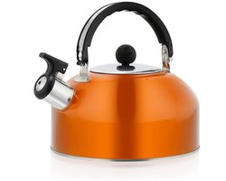 QTTVBTNA -3L Fluitketel voor alle kookplaten – Roestvrijstalen Waterkoker met Fluit – Inductiegeschikt Theeketel met Hittebestendige Handgreep – Snelkokende Ketel voor Thee & Koffie