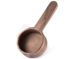 QTTVBTNA Houten koffielepel - Koffiepoederschepje - Koffiemaatlepel– Walnoothout – keukengereedschap – voor 10 g koffiepoeder