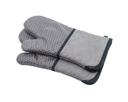 QTTVBTNA - Ovenhandschoenen - Hittebestendige Handschoenen - Isolerend & Anti-slip - Keukengereedschap - Voor Bakken & Koken - Grijs - 35cm - 1 Paar