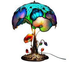 QTTVBTNA -Paddestoel Tafellamp -Paddenstoel tafellamp plantenkas nachtlampje decoratie batterij - bedlampje slaapkamer woonkamer kantoor uniek cadeau